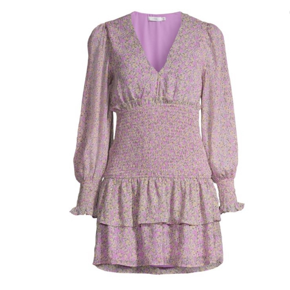 NWOT Lush Lavender Floral Smocked Mini Dress